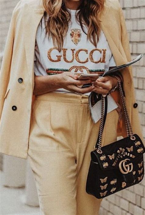 womens gucci apparel in blaçk|Gucci casual outfits.